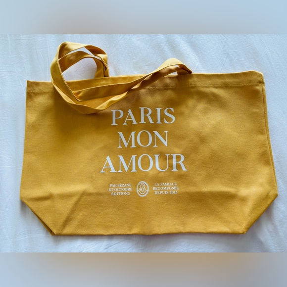 Sezane Yellow Canvas Tote Bag, NEW! - Picture 2 of 3